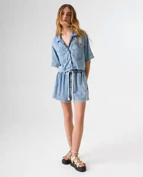 Short Mujer Azul Talla 10 352G001_AZU114604 Americanino