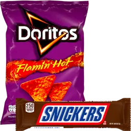 Combo Doritos Flamain Hot + Snickers Original