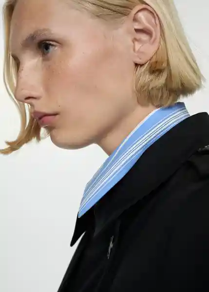 Gabardina Trench Polana Negro Talla XL Mujer Mango