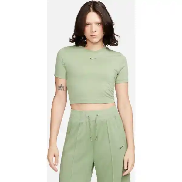 Nike Camiseta Ns Tee Essntl Slim Lbr Mujer Verde M FB2873-386