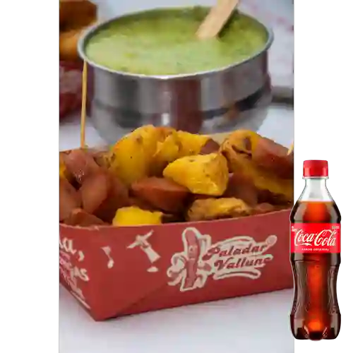 Combo Salchipapa Cajita Personal +Cocacola Orig 400ml