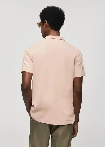 Camiseta Polo Ezequi Rosa Pastel Talla S Hombre Mango