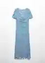 Vestido Poma Azul Talla 24 Mujer Mango