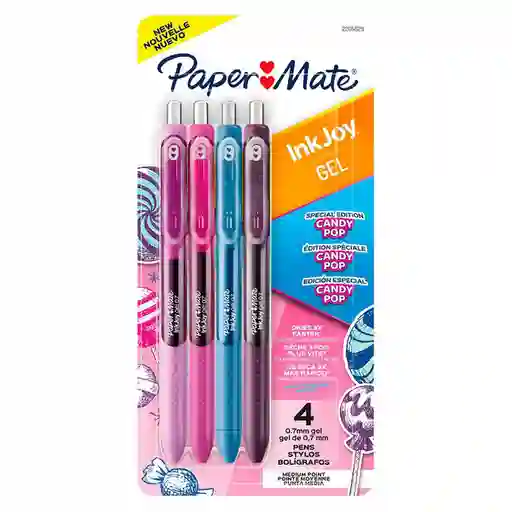 Paper Mate Bolígrafo Inkjoy Gel rt Candy Pop 0.7