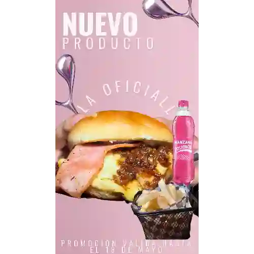 la Oficiall (hamburguesa + Papas a la Fr