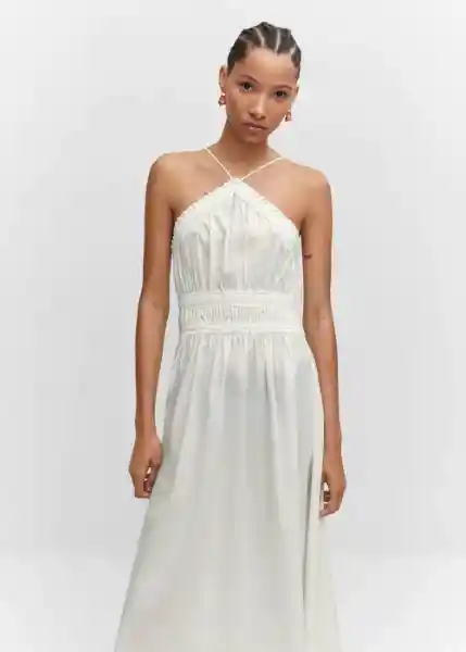 Vestido Chloe Off White Talla L Mujer Mango