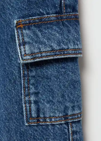 Jean Cargo7 Tejano Medio Talla 97 Niños Mango