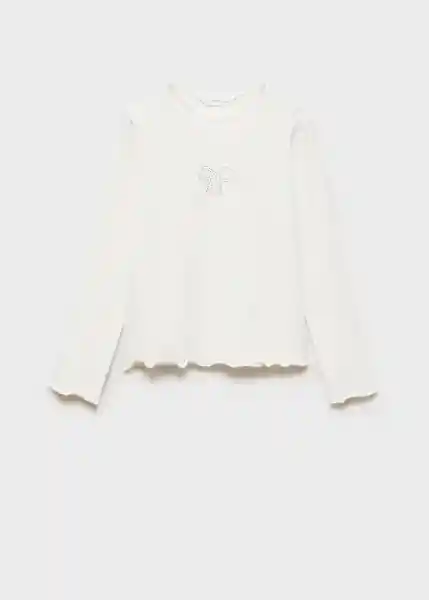 Camiseta Lacito Off White Talla 12 Niñas Mango