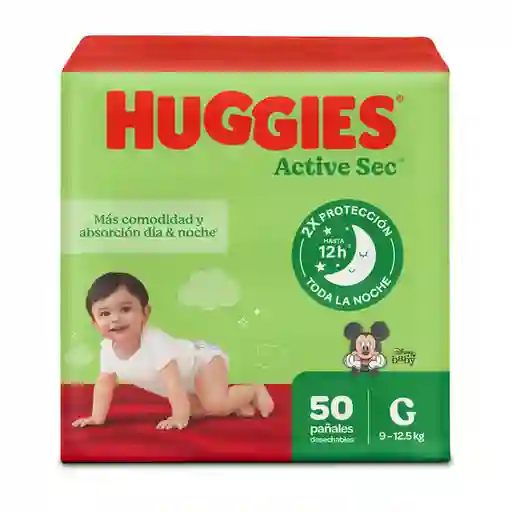 Pañales Huggies Active Sec Etapa 3/G Comodida y Absorción 50 Und