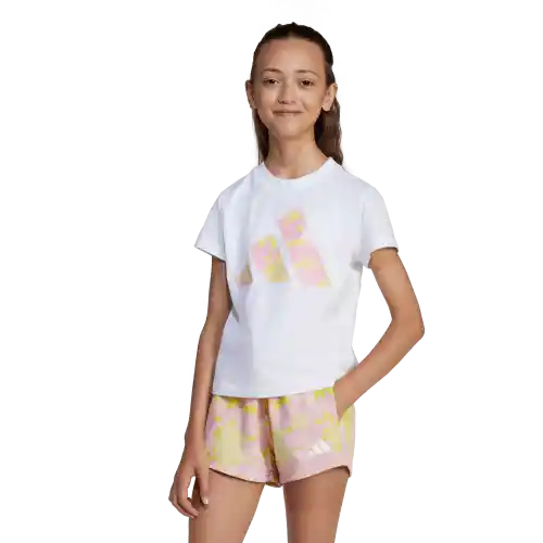 Adidas Camiseta Manga Corta Flwr T de Niña Blanco Talla M