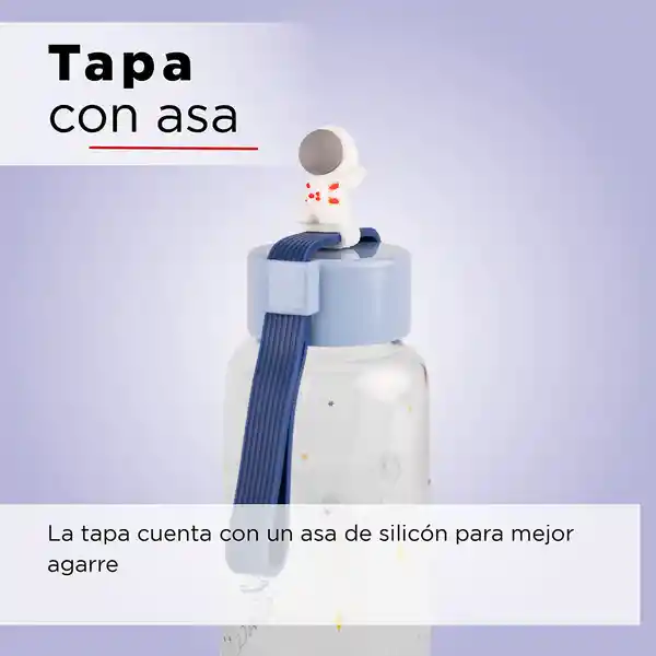 Miniso Botella de Vidrio Portátil Star Series Azul 380 mL