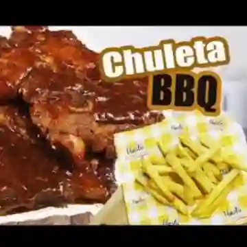 Chuleta Valluna a la Bbq + Papa Francesa