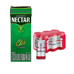 Combo Aguardiente Nectar + Budweiser 6 Und