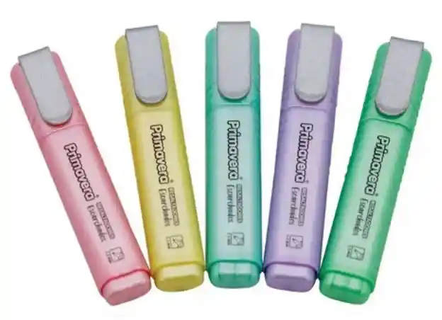 Primavera Resaltador Glitter Pastel X 5 Und