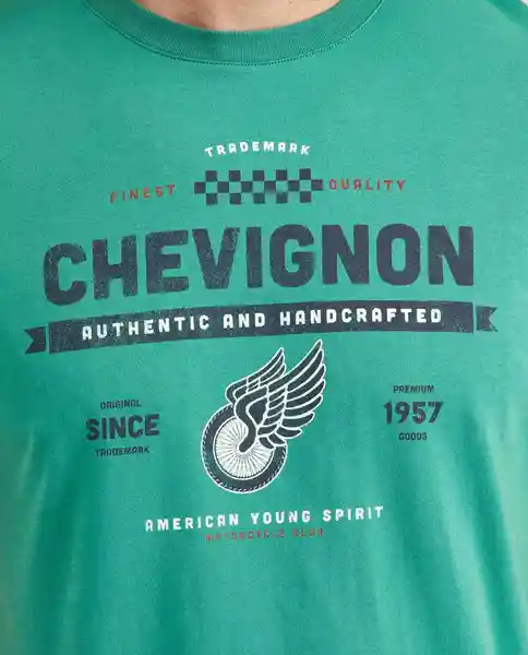 Camiseta Runthentic Graphict Verde Cebollín Oscuro L Chevignon