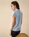 Camisa Azul Lana Claro Talla M 111G001 Espirit