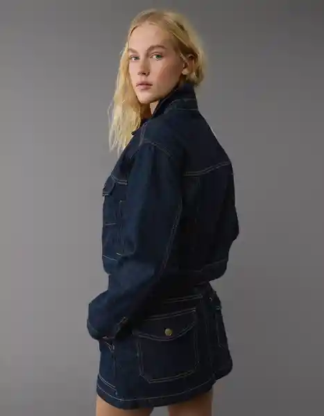 Chaqueta Mujer Azul Talla X-SMALL 3641451 American Eagle