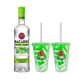 Bacardi  Kit Ron Limón + Vaso Pitillo Vap