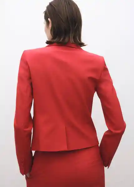 Blazer Americana Margot Rojo Talla M Mujer Mango
