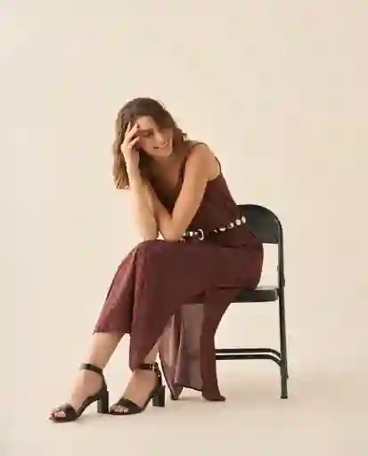 Vestido Rojo Sangría Oscuro Talla M 493G004 Esprit