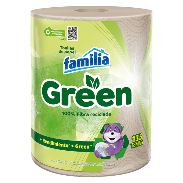 Familia Toalla de Cocina Green Triple Hoja x135 Hojas 135 und
