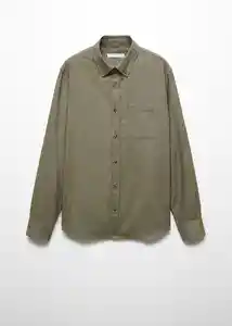 Camisa Twill Khaki Talla S Hombre Mango