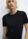 Camiseta Rita Negro Talla S Mujer Mango