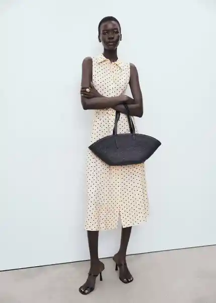 Vestido Show2 Crudo Talla M Mujer Mango