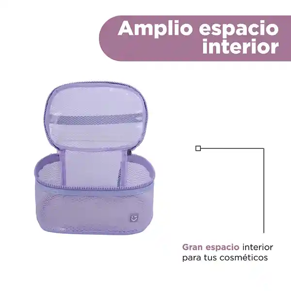 Cosmetiquera Plastificada Serie Miniso Morado Miniso