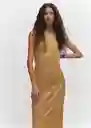 Vestido Lotus-a Cobre Talla XL Mujer Mango