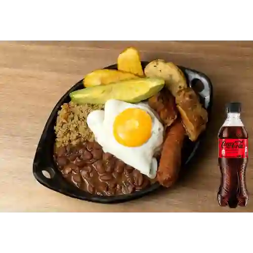 Combo Bandeja Paisa + Coca Cola Sin Azúcar 400 ml