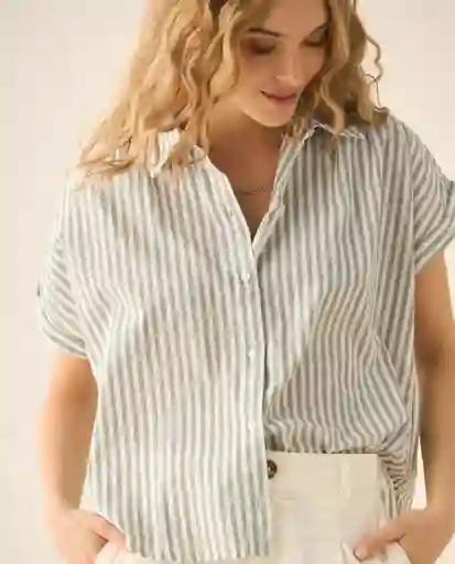 Camisa Verde Seco Oscuro Talla L 613G032 Esprit