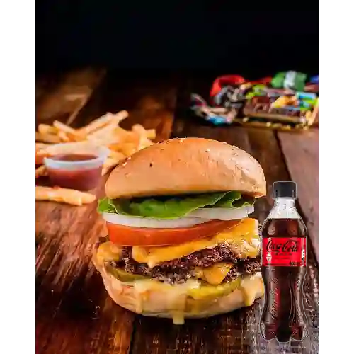 Combo Double Smashed Burger +Cocacola S/az 400ml