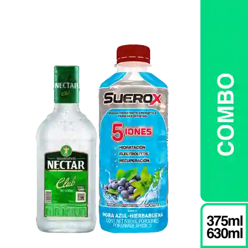 Combo Aguardiente Néctar Sin Azúcar 375 mL + Suerox Mora Azul