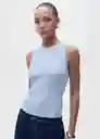 Top Bugambi Celeste Talla L Mujer Mango