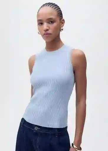 Top Bugambi Celeste Talla L Mujer Mango