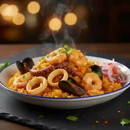 Arroz con mariscos peruano