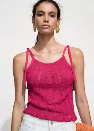 Top Canario Fucsia Talla XS Mujer Mango