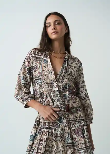 Vestido Amaur Mujer Crudo Marfil Claro Talla M 572G375 Naf Naf