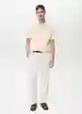 Camiseta Polo Rea Vainilla Talla L Hombre Mango