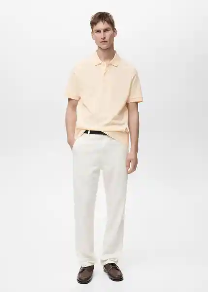 Camiseta Polo Rea Vainilla Talla L Hombre Mango