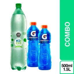 Combo Gatorade Blue 500 mL x 2 Und + H2Oh Lima Limón 1.5 L