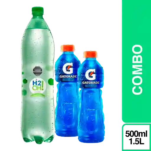 Combo Gatorade Blue 500 mL x 2 Und + H2Oh Lima Limón 1.5 L