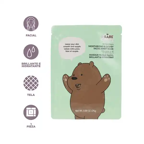 Mascarilla Facial Hidratante we Bare Bears Miniso