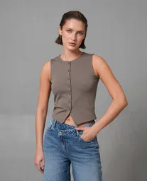 Camiseta Mujer Café Talla XL 209G001_CAF181312 Rifle