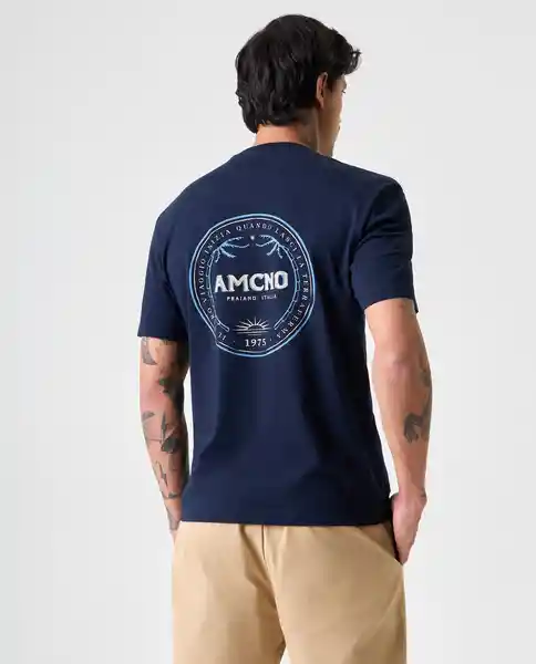 Camiseta Hombre Azul Talla M 842G000_AZU194024 Americanino