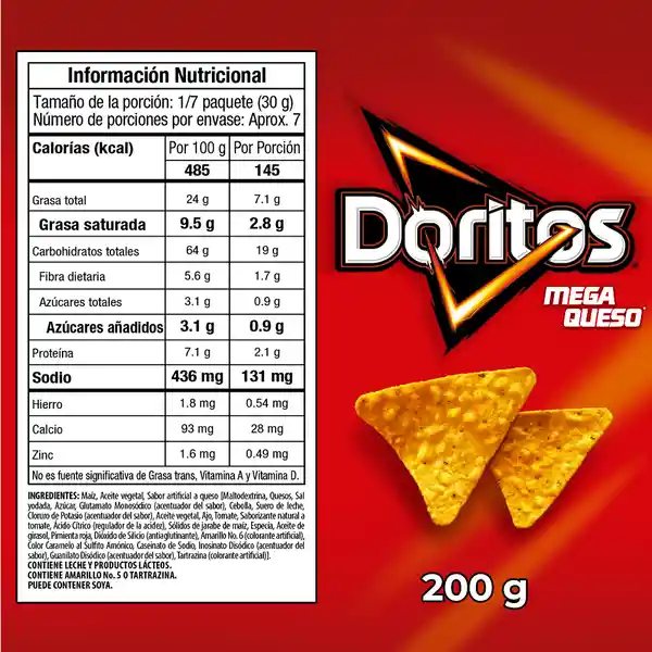 Doritos Snack Megaqueso 200 g