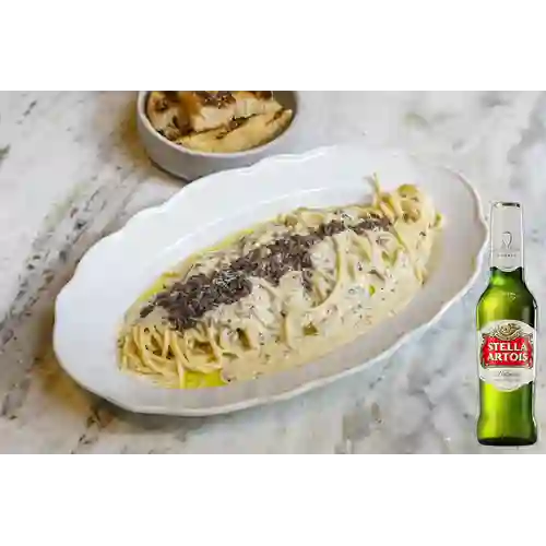 Combo Spaghetti Trufado + Stella Artois 330 ml