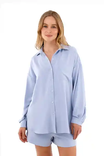 Camisa Ayden Azul Claro Talla S Mercedes Campuzano