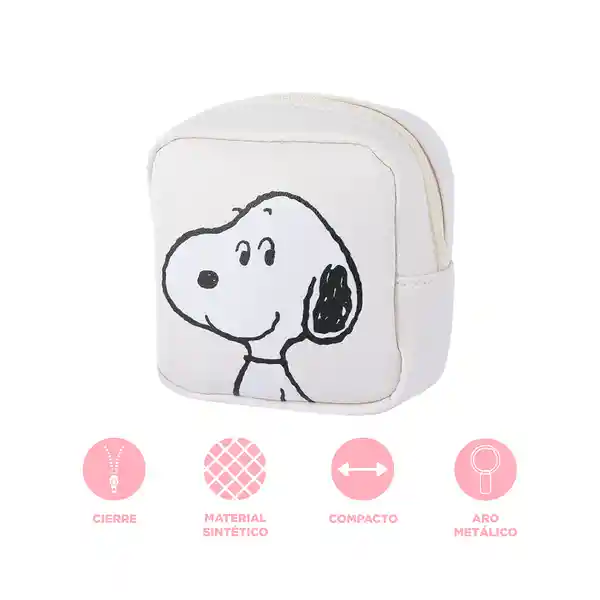 Monedero Cuadrado Snoopy Serie Snoopy Blanco Miniso